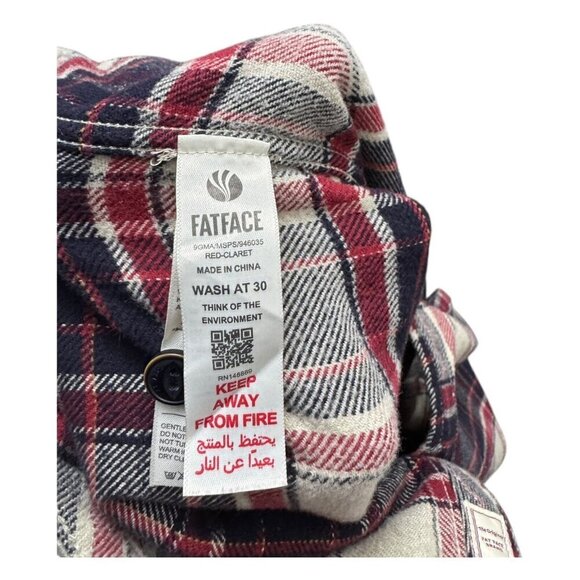 FAT FACE Plaid Lined Winter Fall Button Long Sleeve Shacket Jacket Mens Medium - Picture 6 of 6